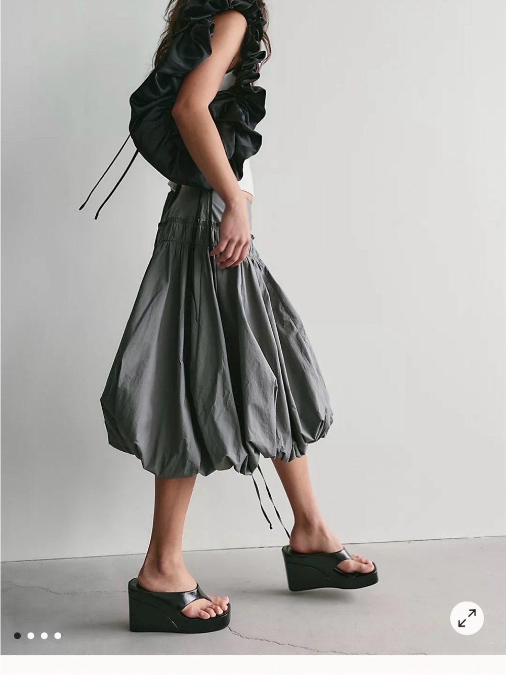 Free People NEW Women's Bubble Midi Skirt - Gray - Picture 1 of 9